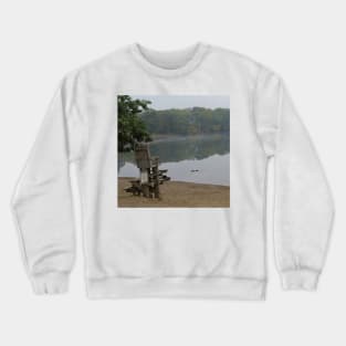 Foggy morning at the lake Crewneck Sweatshirt